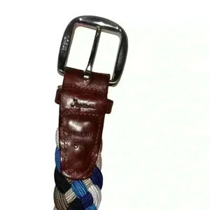 Luxury Woven Belt Ingram Made In Italy Mens 54 Brass Buckle 40”Long